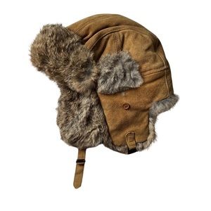 Crown Cap leather bomber with rabbit fur lining size Medium